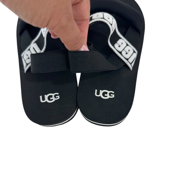 UGG K Zuma Sling Sport Sandals Girls Size 3 Black & White - Picture 8 of 12